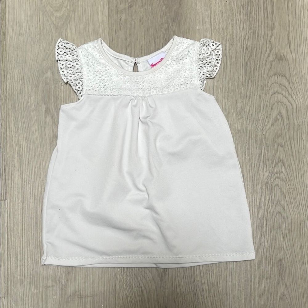 Nannette Kids White eyelet 5T shirt